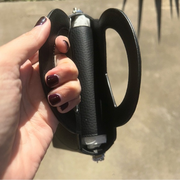 Tiffany & Co. Black Heart Shaped Bag NEW Leather Bucket Bag Silver Chain Strap - Picture 6 of 9